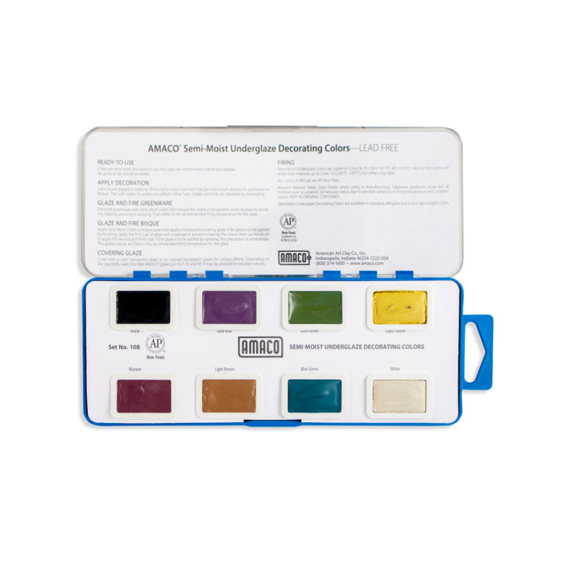 AMACO Semi-Moist Underglaze Set #108