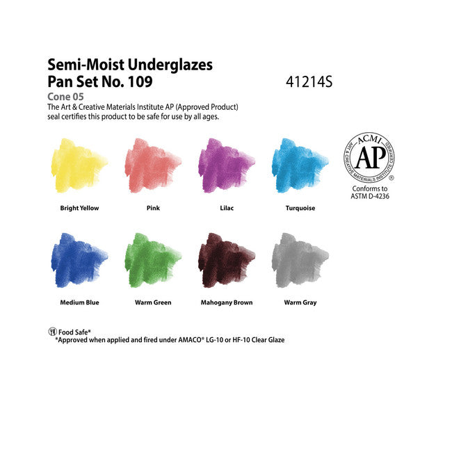 AMACO Semi-Moist Underglaze Set #109