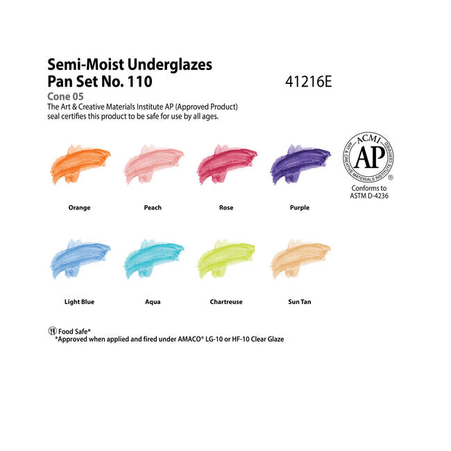 AMACO Semi-Moist Underglaze Set #110