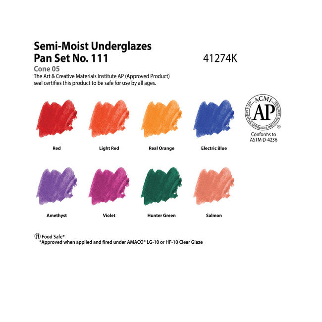 AMACO Semi-Moist Underglaze Set #111