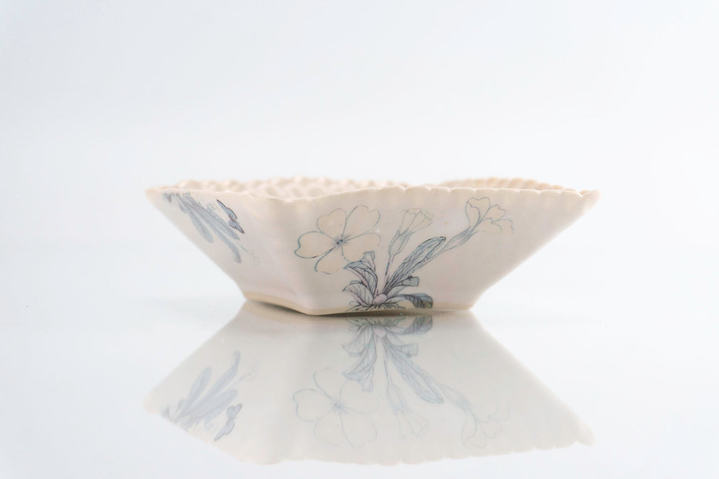 Flower Dimpled Square Dish (d-123)