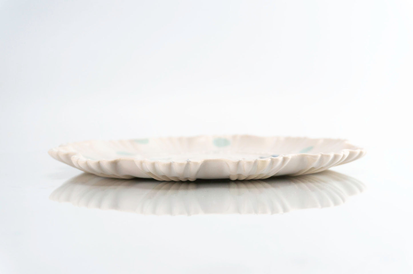 Flower and Teal Dot Medium Plate (p-280)