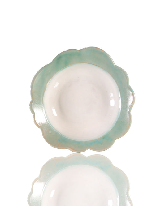 Cuenco azul verdoso con borde | Cuenco de pasta | Cuenco mediano (hb-220)