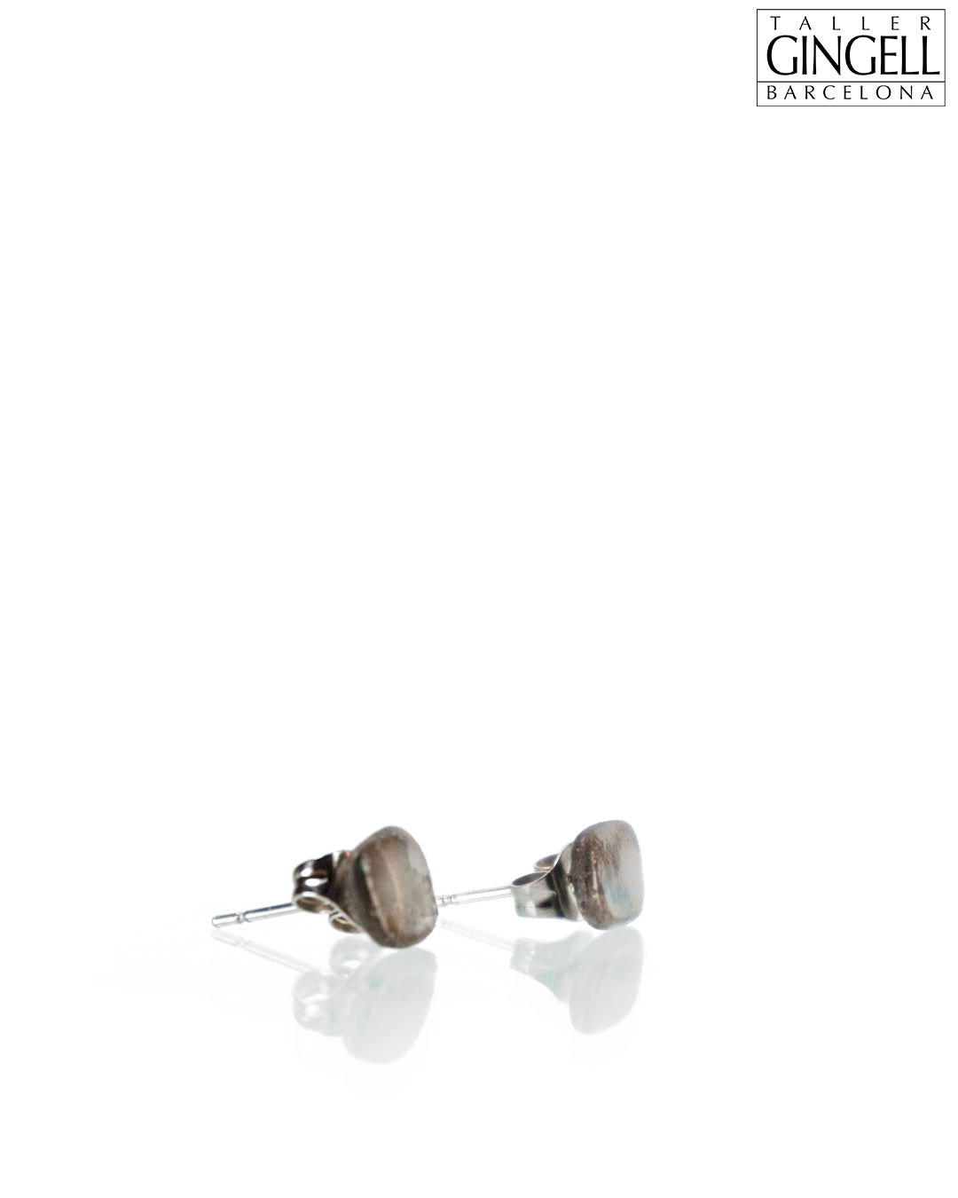 Boucles d'oreilles à tige en argent sterling et porcelaine noire (j - 10)