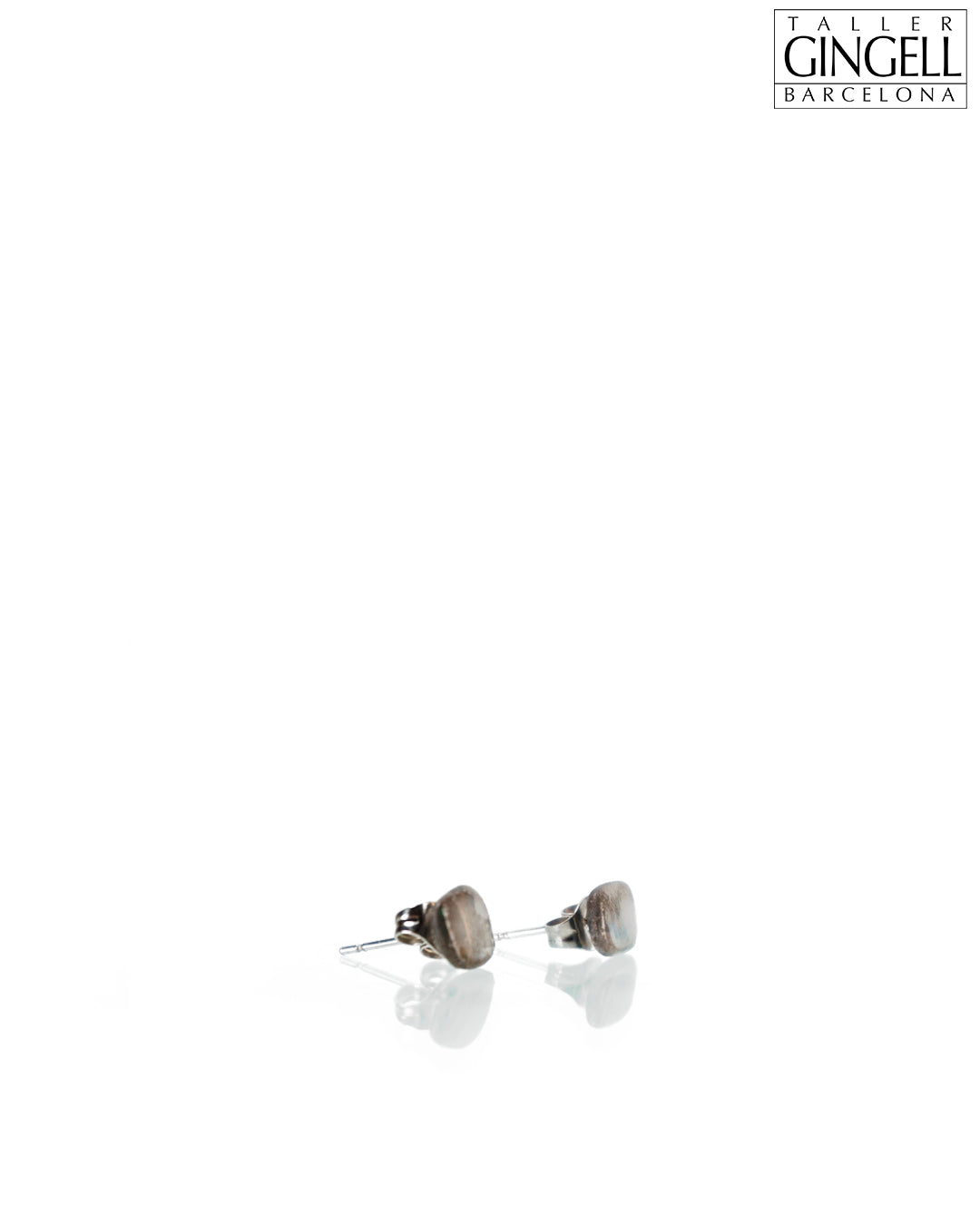 Boucles d'oreilles à tige en argent sterling et porcelaine noire (j - 10)