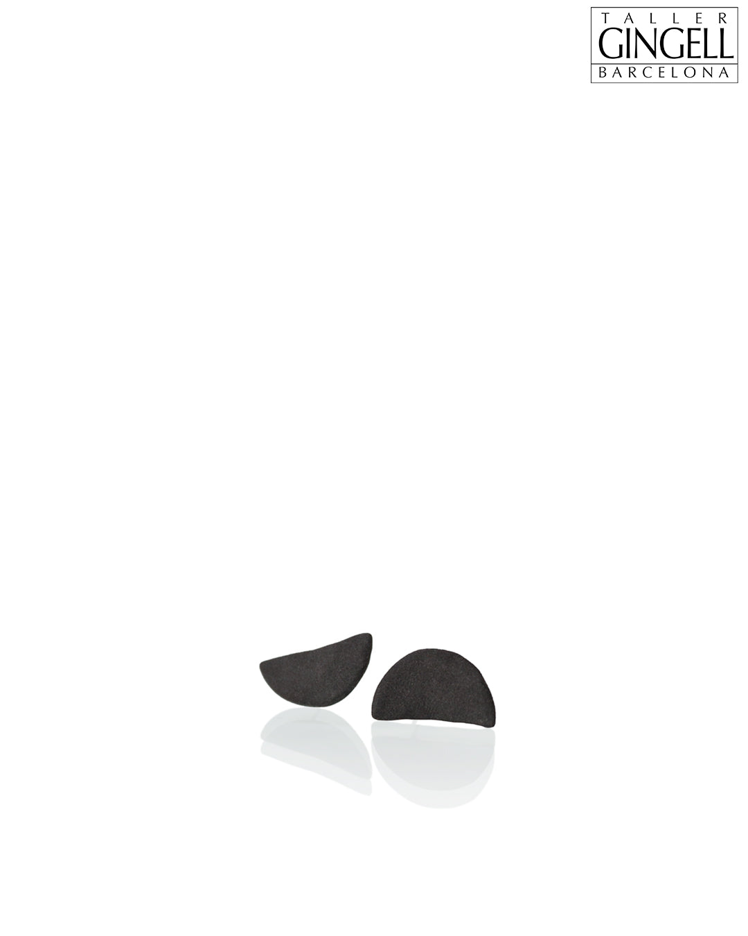Boucles d'oreilles en argent sterling et porcelaine noire en forme de croissant (j - 41)