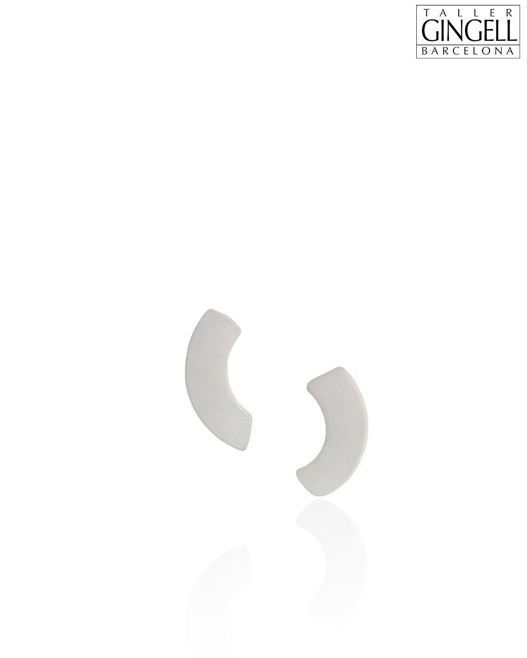 Boucles d'oreilles en argent sterling et porcelaine blanche en forme d'arc trigone (j - 5)