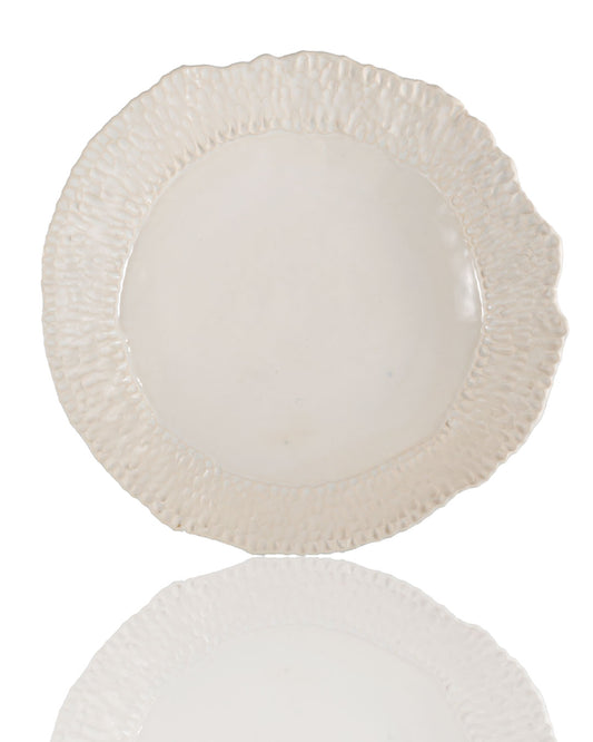 Grand plat de service blanc (ptr - 140)