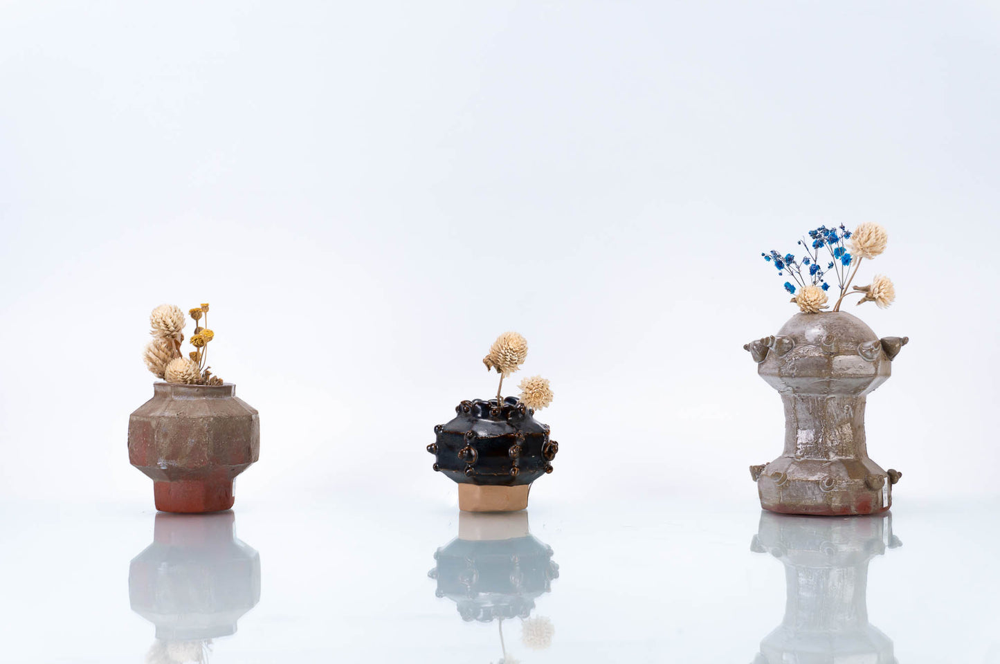 Brown Glazed Bump Vase | Modern Vases | Small Ceramic Vase (v-212)
