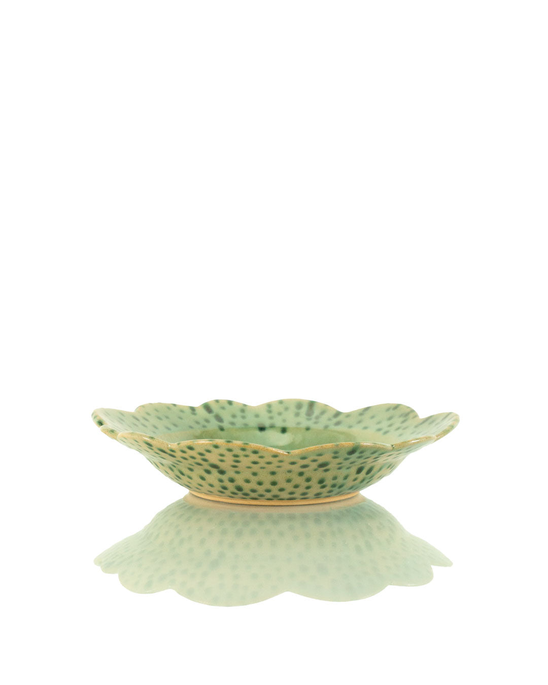 Rimmed Green Dot Bowl | Pasta Bowl | Medium Bowl (hb-215)