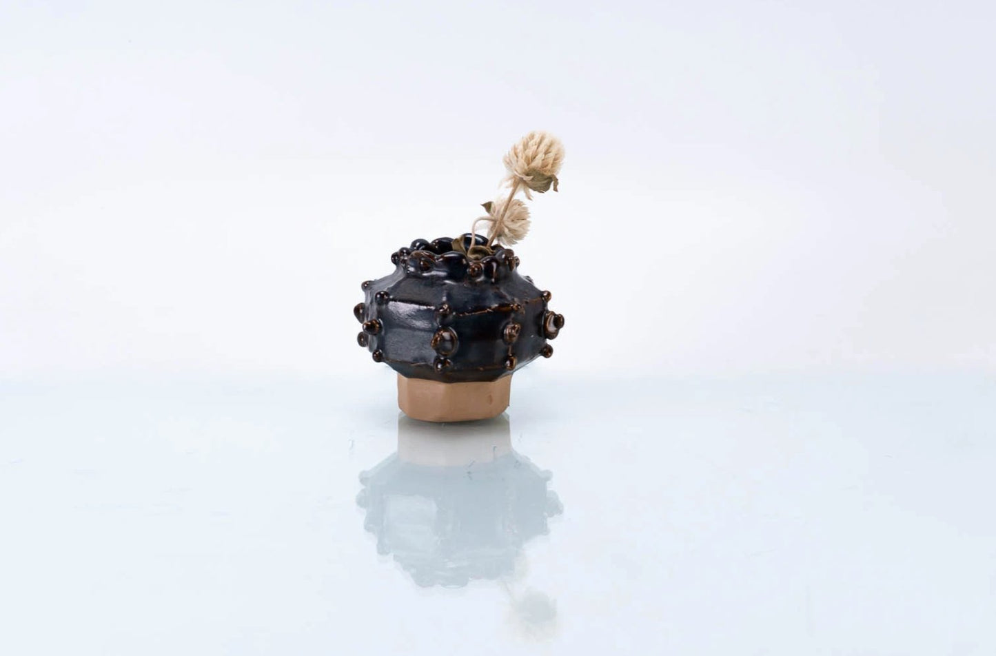 Brown Glazed Bump Vase | Modern Vases | Small Ceramic Vase (v-212)