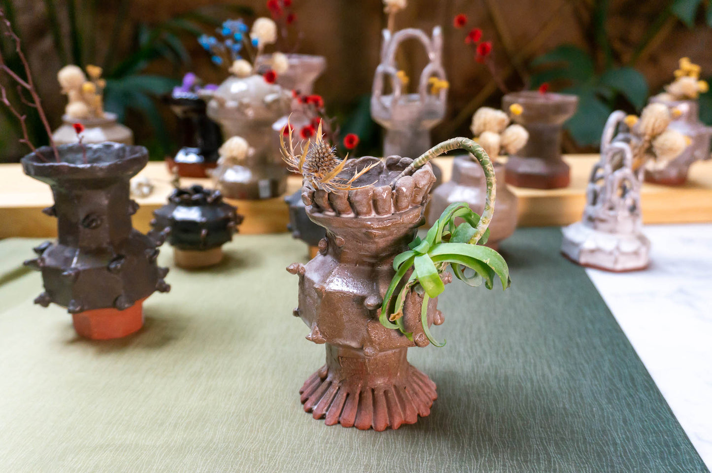 Tall Rippled Vase | Modern Vases | Small Ceramic Vase (v-215)