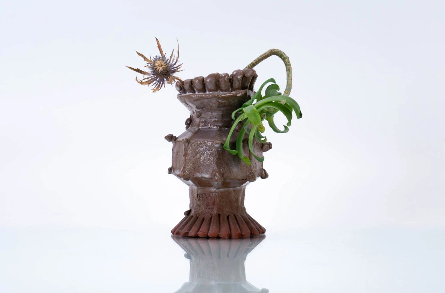 Tall Rippled Vase | Modern Vases | Small Ceramic Vase (v-215)