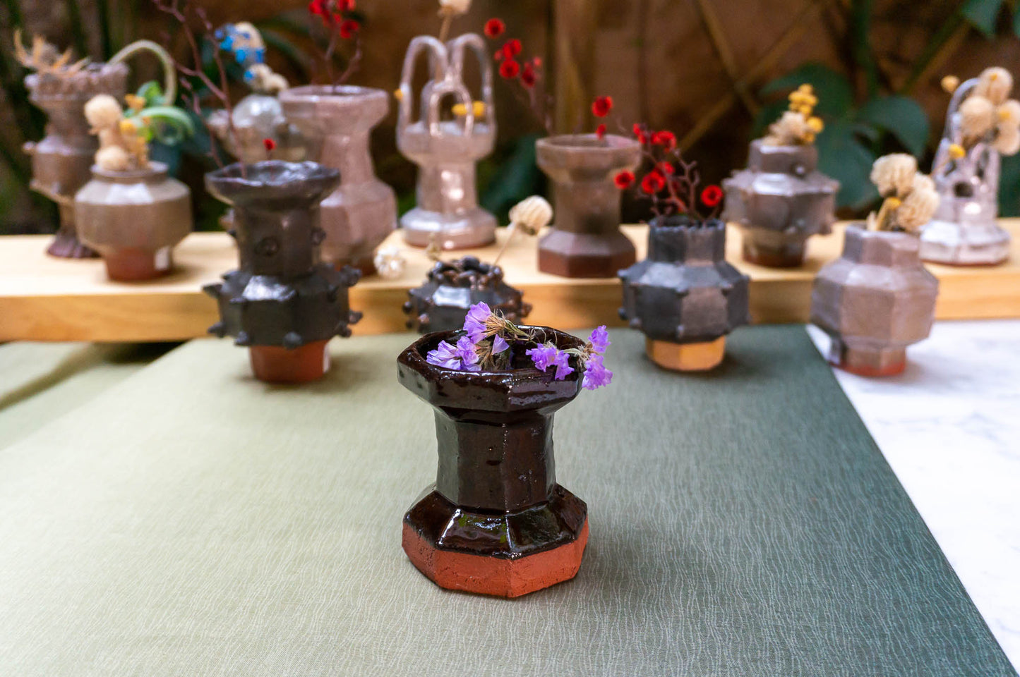 Brown Minimalist Vase | Modern Vases | Small Ceramic Vase (v-219)